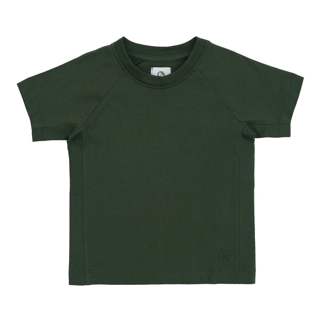 Basic T-shirt til børn i farven grøn – komfortabel børnetrøje i blødt supima-bomuld, perfekt til hverdagsbrug