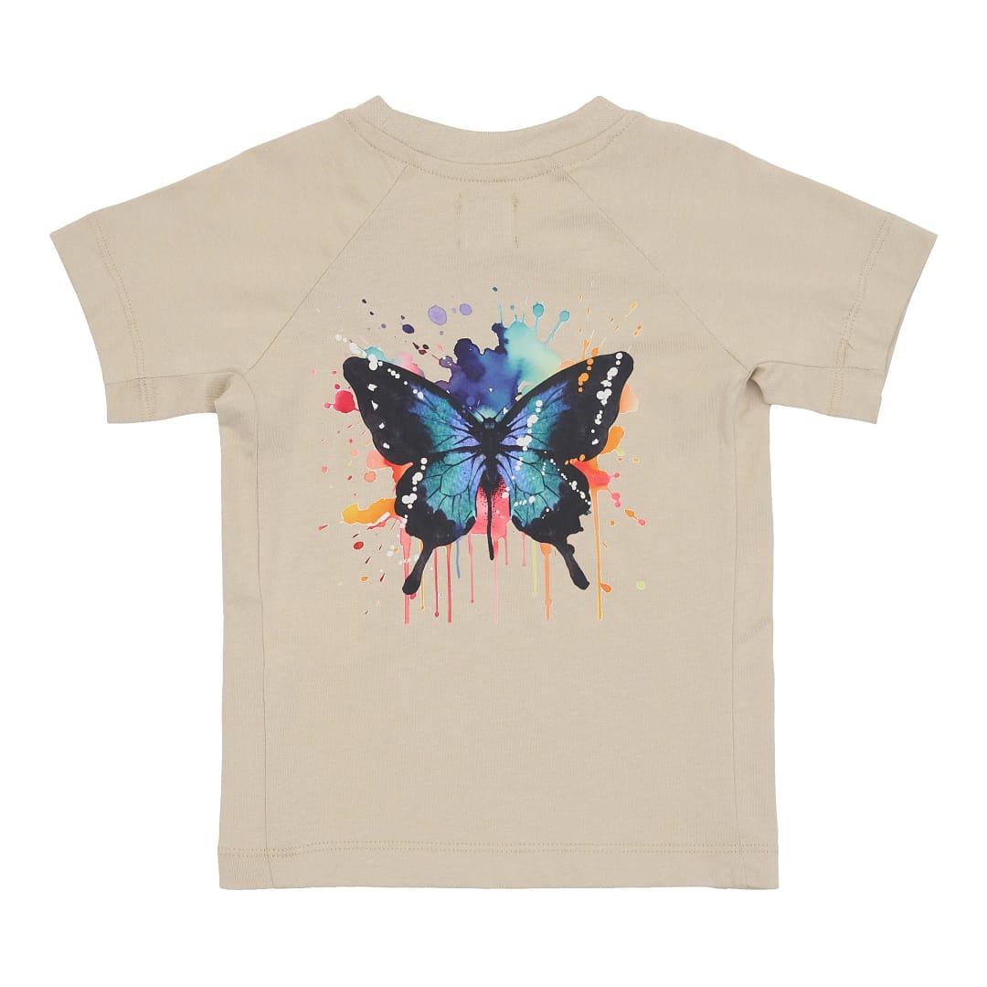 Backprint t-shirt sommerfugl til børn
