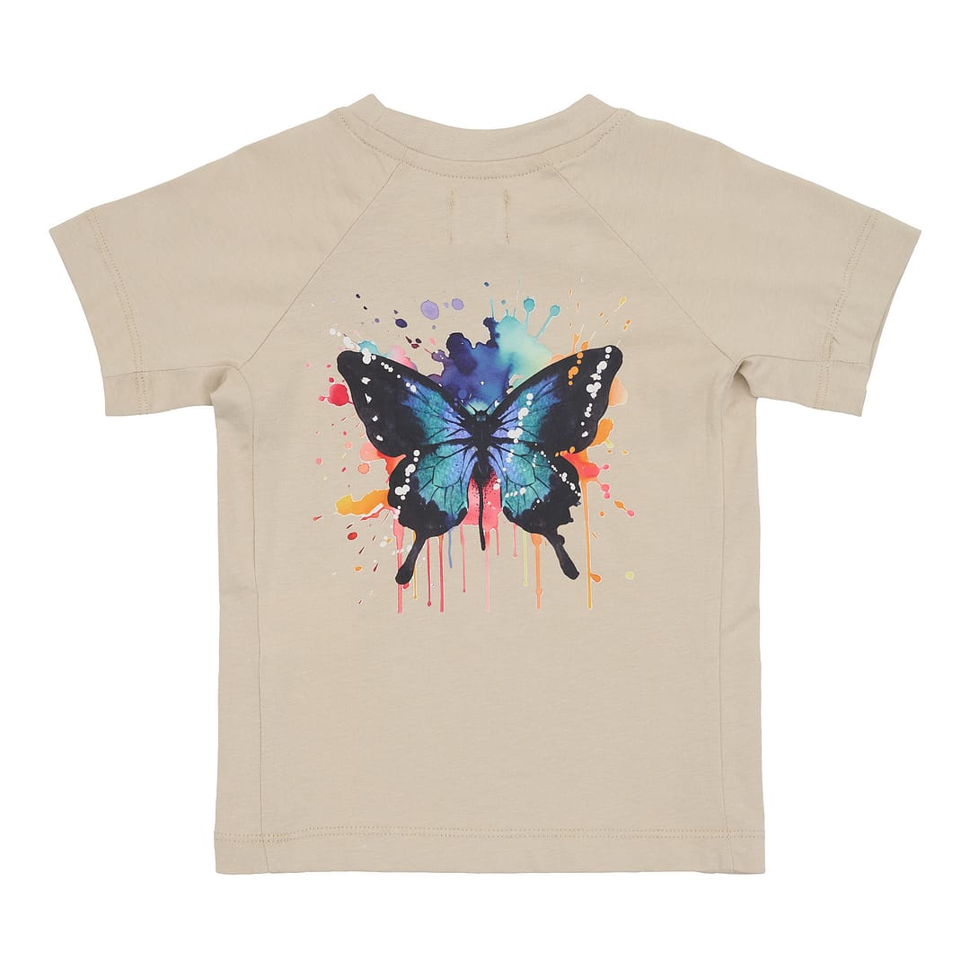 Backprint t-shirt sommerfugl til børn