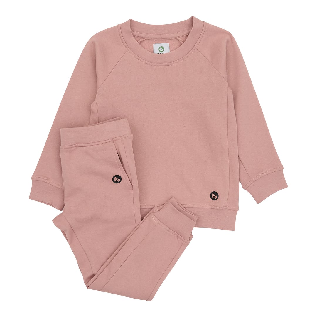 Rose sweatsæt til børn – lavet i luksuriøs og blød Supima-bomuld.