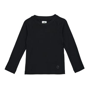 Basic T-shirt til børn i farven sort – komfortabel børnetrøje i blødt supima-bomuld, perfekt til hverdagsbrug