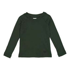 Basic T-shirt til børn i farven grøn – komfortabel børnetrøje i blødt supima-bomuld, perfekt til hverdagsbrug