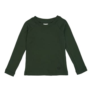Basic T-shirt til børn i farven grøn – komfortabel børnetrøje i blødt supima-bomuld, perfekt til hverdagsbrug