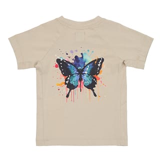 Backprint t-shirt sommerfugl til børn