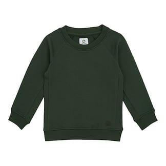 Sweatshirt til børn i farven grøn – eksklusivt sweatsæt fremstillet i blød og slidstærk Supima-bomuld, ideel til hverdagskomfort